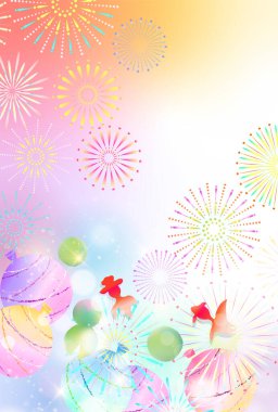 Havai fişekler yaz festivali arka planı