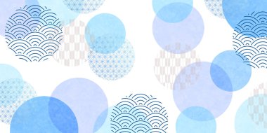 Dalga Japon Desenli Suluboya Arkaplanı