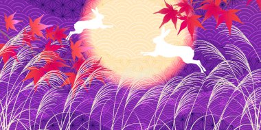 Otsukimi 15 Gece Sonbahar Arkaplanı