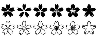 Kiraz Çiçeği Bahar Siluet Simgesi Simgesi