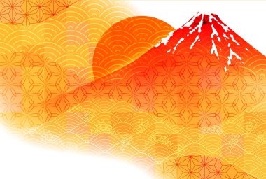 Fuji Japon Şablonu Nişan Arkaplanı