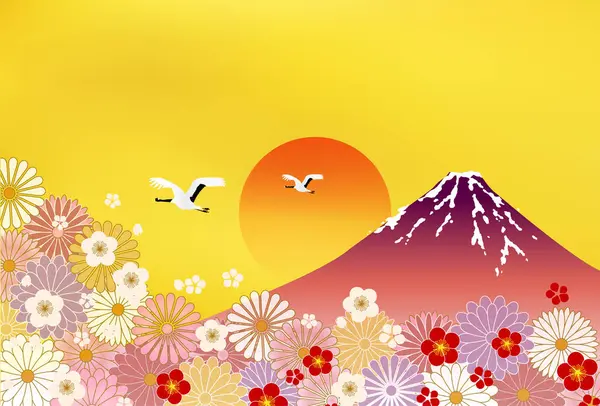 Fuji Japon Şablonu Nişan Arkaplanı