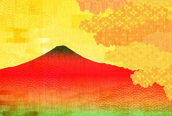 Fuji Japon Şablonu Nişan Arkaplanı