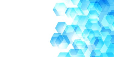 Mavi Altıgen Teknoloji Şablonu Arkaplanı