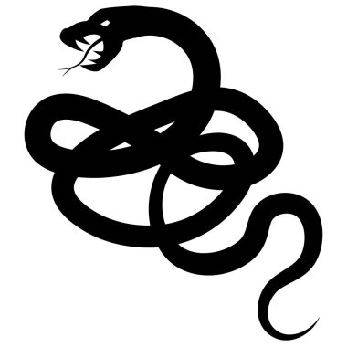 Yılan Yılbaşı Kartı Siluet Simgesi