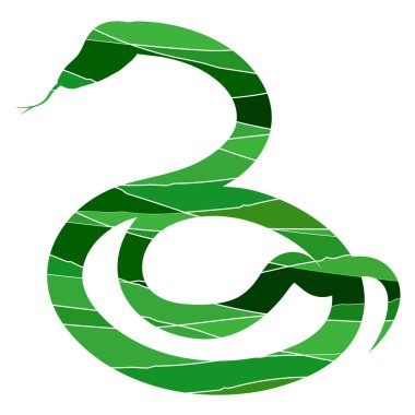 Yılan Yılbaşı kartı Yeşil Simge