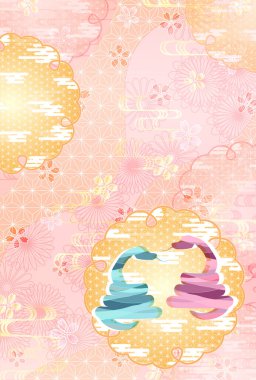 Yılan Yılbaşı Kartı Doğulu Zodyak Arkaplanı