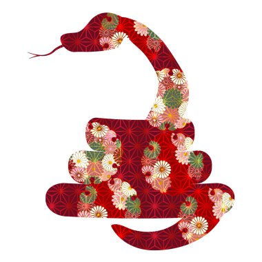 Yılan Yeni Yıl kartı Çin burç simgeleri