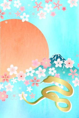 Yılan Yılbaşı Kartı Doğulu Zodyak Arkaplanı