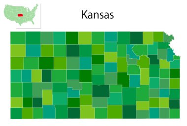 Kansas Birleşik Devletleri Harita Simgeleri