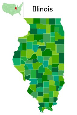 Illinois Birleşik Devletleri Harita Simgeleri