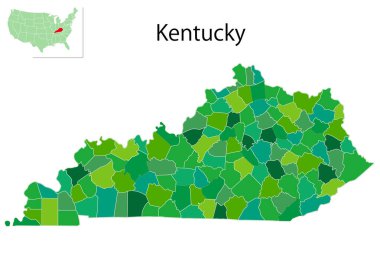 Kentucky Amerika Haritası Yeşil Simge