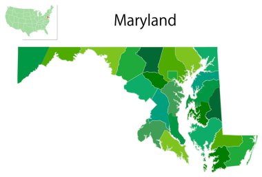Maryland Birleşik Devletler Harita Simgeleri