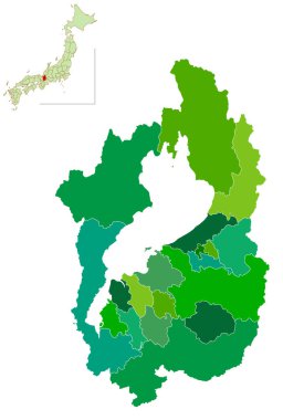 Shiga Japonya Haritası Yeşil Simge