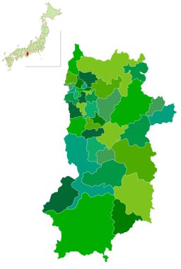 Nara Japonya Haritası Yeşil Simge