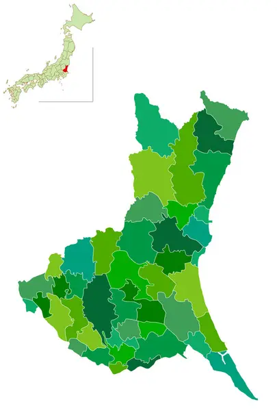 stock vector Ibaraki Japan Map Green Icon