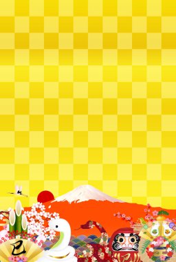 Yılan Yılbaşı Kartı Doğulu Zodyak Arkaplanı