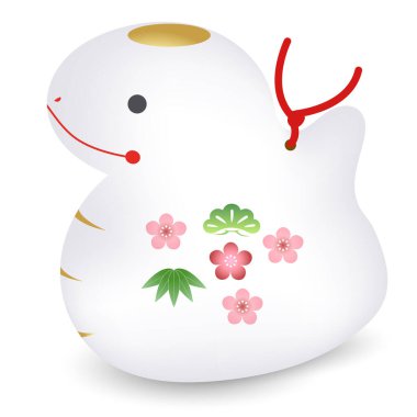 Yılan Yeni Yıl kartı Çin burç simgeleri