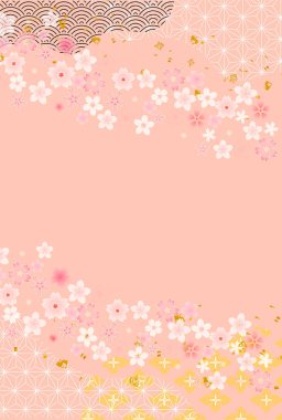 Japon Kalıplı Kiraz Çiçekleri Nişan Arkaplanı