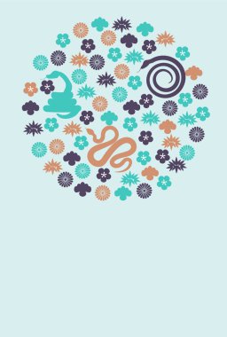 Yılan Yılbaşı Kartı Doğulu Zodyak Arkaplanı