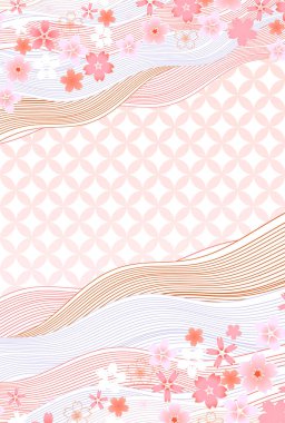 Japon Kalıplı Kiraz Çiçekleri Arkaplanı