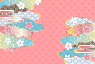 Japon Kalıplı Kiraz Çiçekleri Arkaplanı