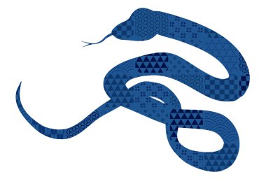 Yılan Yeni Yıl kartı Çin burç simgeleri