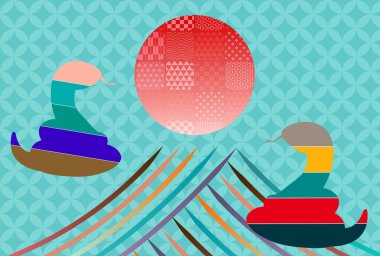 Yılan Yılbaşı Kartı Doğulu Zodyak Arkaplanı