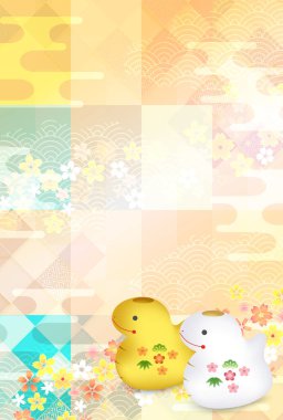 Yılan Yılbaşı Kartı Doğulu Zodyak Arkaplanı