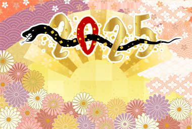 Yılan Yılbaşı Kartı Doğulu Zodyak Arkaplanı