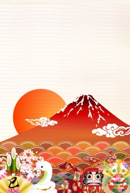 Yılan Yılbaşı Kartı Doğulu Zodyak Arkaplanı