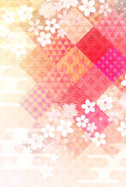 Japon Kalıplı Kiraz Çiçekleri Arkaplanı