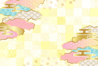 Japon Kalıplı Kiraz Çiçekleri Arkaplanı