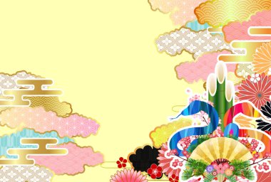 Yılan Yılbaşı Kartı Doğulu Zodyak Arkaplanı