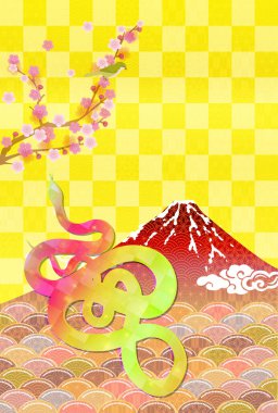 Yılan Yılbaşı Kartı Doğulu Zodyak Arkaplanı