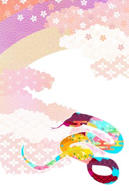 Yılan Yılbaşı Kartı Doğulu Zodyak Arkaplanı