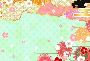 Japon Kalıplı Kiraz Çiçekleri Arkaplanı