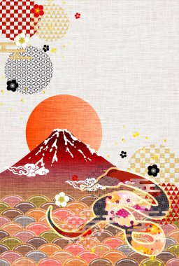 Yılan Yılbaşı Kartı Doğulu Zodyak Arkaplanı