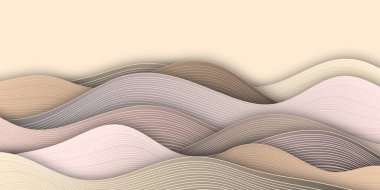 Bej Dalga Washi Deseni Arkaplanı