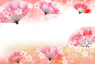 Japon Kalıplı Kiraz Çiçekleri Arkaplanı
