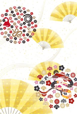 Yılan Yılbaşı Kartı Doğulu Zodyak Arkaplanı