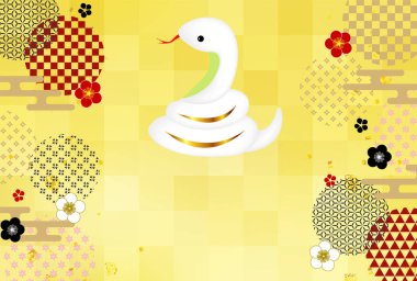 Yılan Yılbaşı Kartı Doğulu Zodyak Arkaplanı