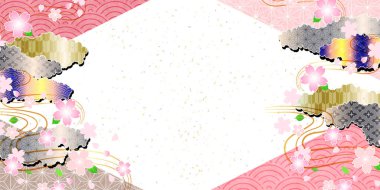 Japon Kalıplı Kiraz Çiçekleri Arkaplanı