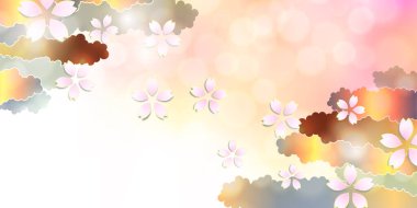 Japon Kalıplı Kiraz Çiçekleri Arkaplanı