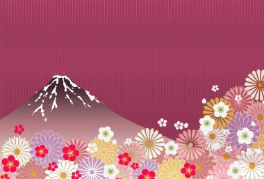 Japon Deseni Fuji NEngjo Ume Arkaplanı