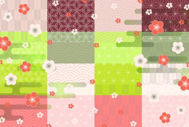 Japon Desenli NEngjo Ume Arkaplanı