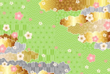 Japon Desenli NEngjo Ume Arkaplanı