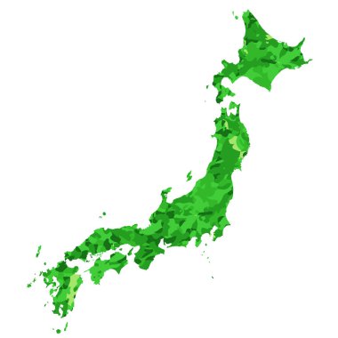 Japonya Haritası Yeşil Ekonomi Simgesi