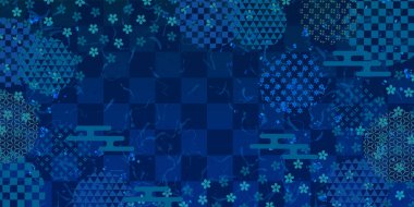 Japanese Pattern Blue Pattern Background clipart