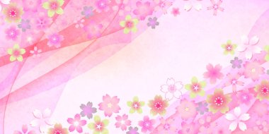 Japon Kalıplı Kiraz Çiçekleri Bahar Arkaplanı